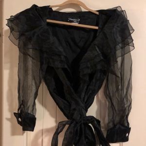 Black evening wear blouse/top - Vintage look